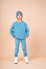 Spodnie Welurowe Niebieskie - obrazek 3