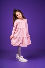 Sukienka marszczona Brudny Róż Basic - obrazek 7