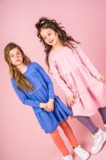 Sukienka marszczona Niebieska Basic - obrazek 7