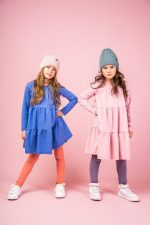 Sukienka marszczona Niebieska Basic - obrazek 9