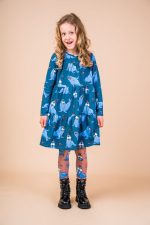 Sukienka marszczona Turkusowy Mors - obrazek 2