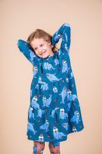 Sukienka marszczona Turkusowy Mors - obrazek 3