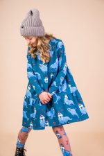 Sukienka marszczona Turkusowy Mors - obrazek 4