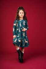 Sukienka marszczona Zielony Renifer - obrazek 4