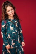 Sukienka marszczona Zielony Renifer - obrazek 5