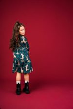 Sukienka marszczona Zielony Renifer - obrazek 6