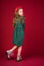 Sukienka z długim rękawem Zielona Basic - obrazek 4