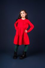 Red LS A-line dress - Image 2