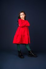 Red LS A-line dress - Image 3