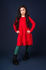 Red LS A-line dress - Image 5