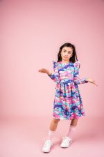 Sukienka z długim rękawem Różowy Narwal - obrazek 3