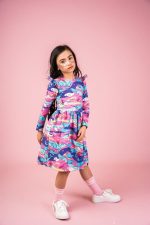 Sukienka z długim rękawem Różowy Narwal - obrazek 4