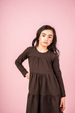 Sukienka marszczona Czekoladowa Basic - obrazek 5
