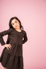 Sukienka marszczona Czekoladowa Basic - obrazek 6