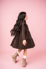 Sukienka marszczona Czekoladowa Basic - obrazek 8