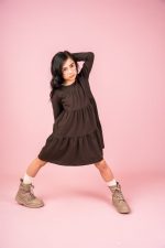 Sukienka marszczona Czekoladowa Basic - obrazek 13