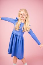 Sukienka z długim rękawem Niebieska Basic - obrazek 2