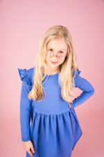 Sukienka z długim rękawem Niebieska Basic - obrazek 6