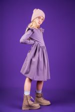 Sukienka z długim rękawem Wrzosowa Basic - obrazek 4