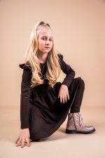 Sukienka z długim rękawem Czekoladowa Basic - obrazek 4