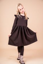 Sukienka z długim rękawem Czekoladowa Basic - obrazek 6