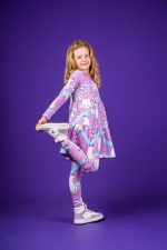 Sukienka marszczona Różowy Niedźwiedź Polarny - obrazek 4