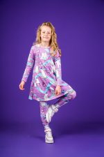 Sukienka marszczona Różowy Niedźwiedź Polarny - obrazek 5