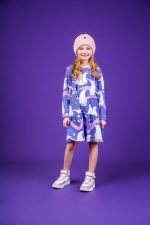 Sukienka marszczona Fioletowy Niedźwiedź Polarny - obrazek 4