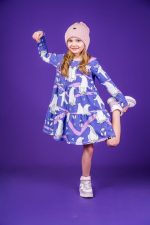 Sukienka marszczona Fioletowy Niedźwiedź Polarny - obrazek 5