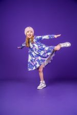 Sukienka marszczona Fioletowy Niedźwiedź Polarny - obrazek 6