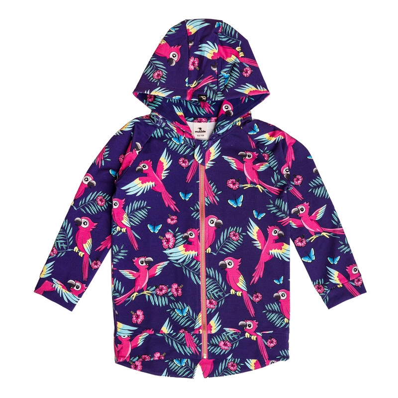 ss24hopapu Purple Parrot Zipped Hoodie - Image 1