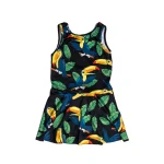 Black Toucan Swim Dress UPF50+