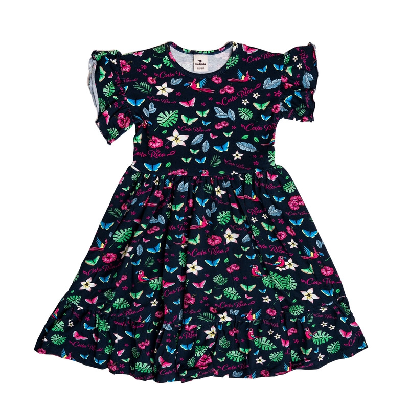 ss24spcrna Costa Rica Navy Frilled Dress - Image 1