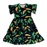 Black Toucan Frilled Dress (1)