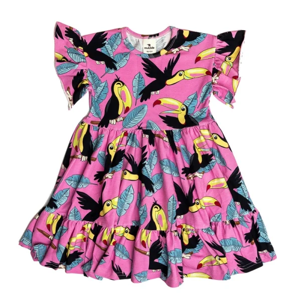 Pink Toucan Frilled Dress