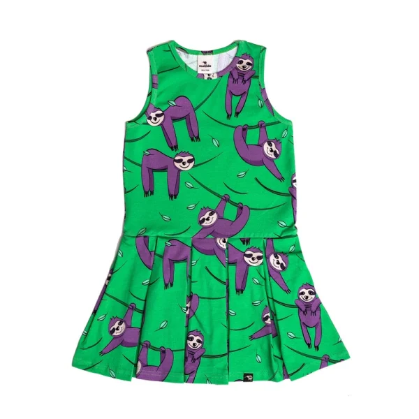 Green Sloth tennis sleeveless dress