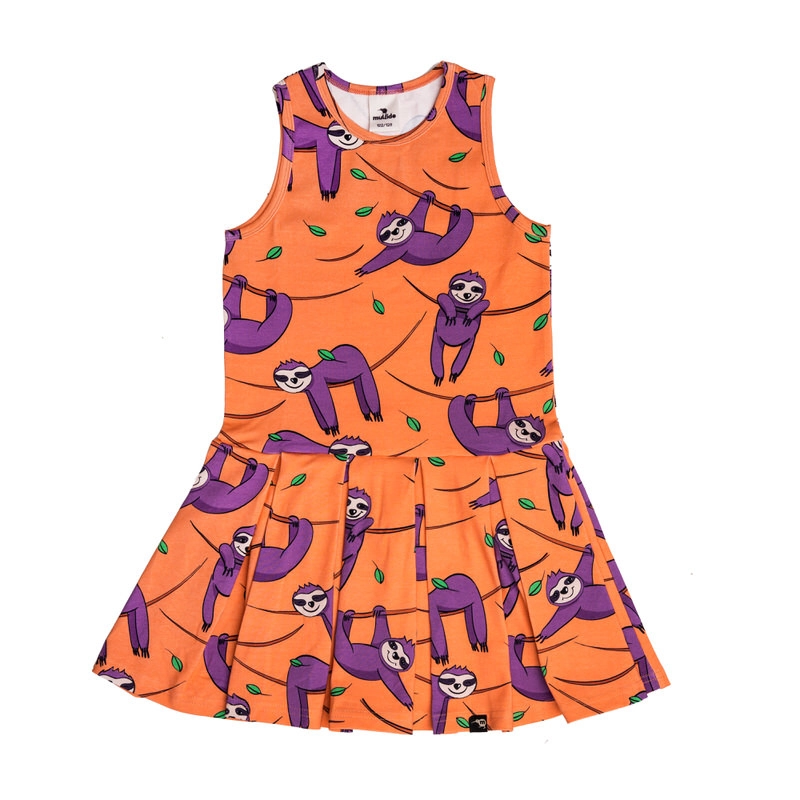 ss24suslor Orange Sloth tennis sleeveless dress - Image 1
