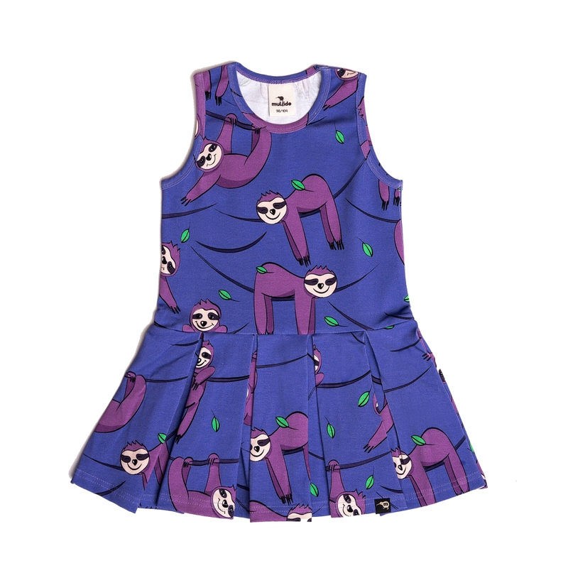 ss24suslpu Purple Sloth tennis sleeveless dress - Image 1