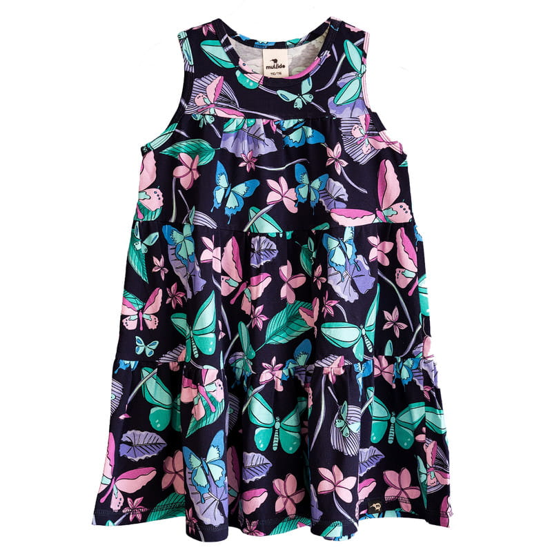 ss25albuna Sukienka A-line Granatowe Motyle (1) - obrazek 1