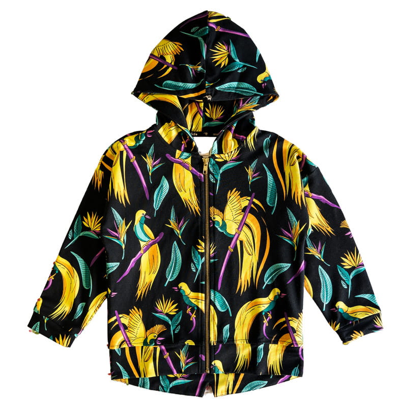 ss25hobibl Black Bird of paradise zip hoodie - Image 1