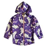 Bluza z kapturem na zamek Fioletowy Delfin