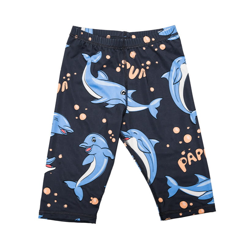 ss25sshodobl Spodenki kąpielowe Czarny Delfin UPF50+ - obrazek 1