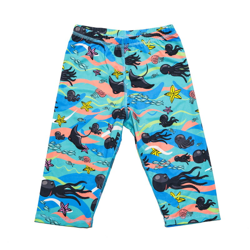 ss25sshooctu Spodenki kąpielowe Turkusowe Ośmiornice UPF50+ - obrazek 1