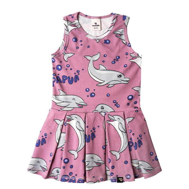 ss25sudopi Sukienka na ramiączka Różowy Delfin - obrazek 1