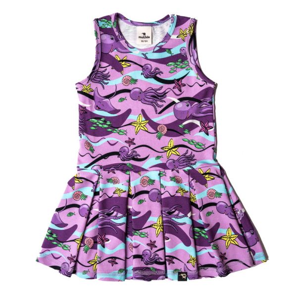 Sukienka na ramiączka Fioletowe Ośmiornice