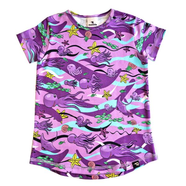 T-shirt Fioletowe Ośmiornice
