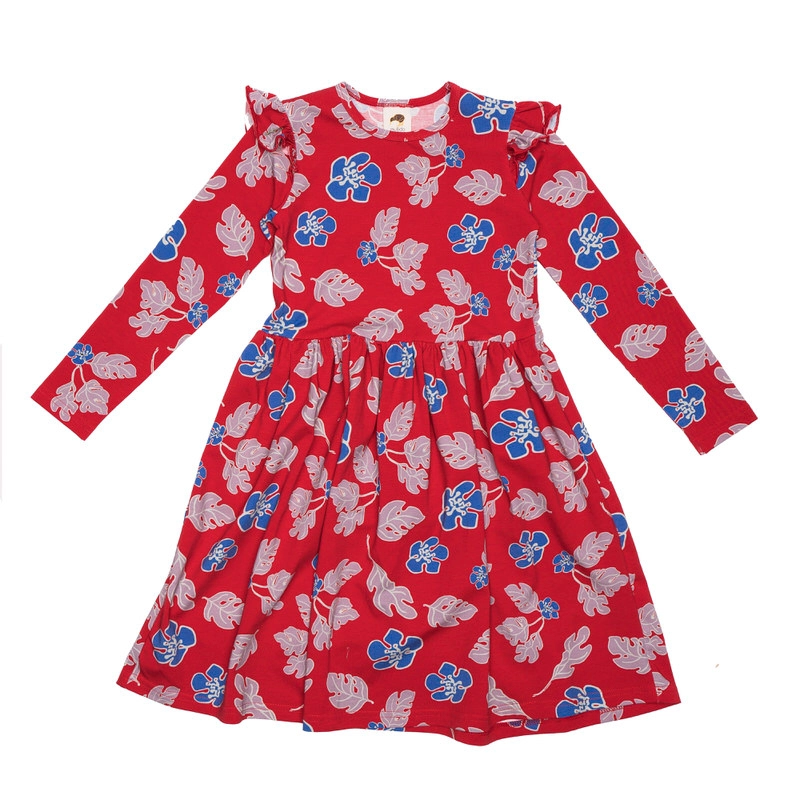 red-flowers-dress Red Flowers long sleeved dress - Image 1